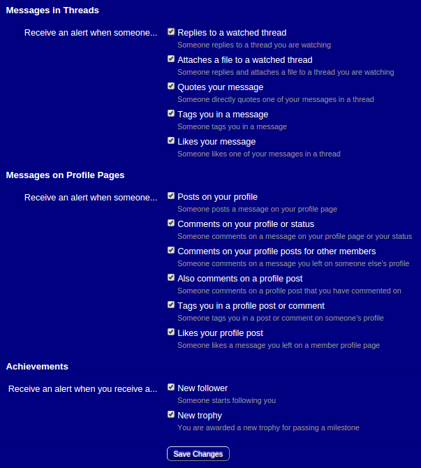 Alert Preferences
